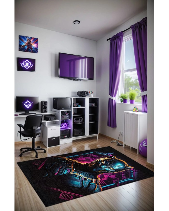 Bater Oyuncu Odası Halısı Kadife Kaymaz Pamuk Tabanlı Yıkanabilir Antibakteriyel Gamer