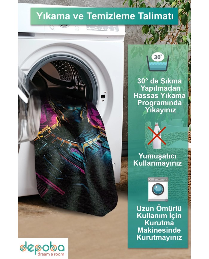 Bater Oyuncu Odası Halısı Kadife Kaymaz Pamuk Tabanlı Yıkanabilir Antibakteriyel Gamer