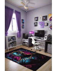 Bater Oyuncu Odası Halısı Kadife Kaymaz Pamuk Tabanlı Yıkanabilir Antibakteriyel Gamer