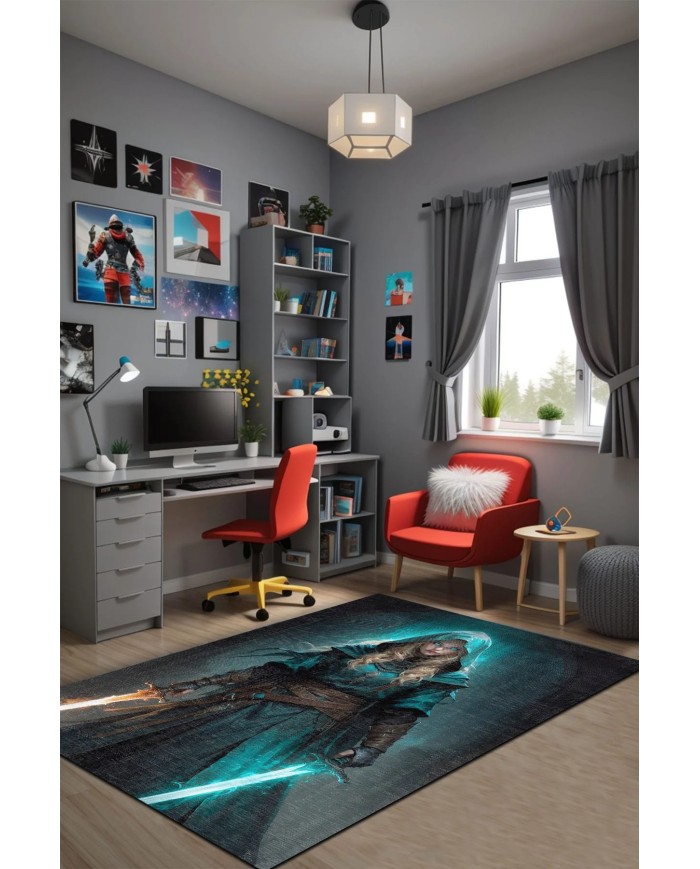 Astic Oyuncu Odası Halısı Kadife Kaymaz Pamuk Tabanlı Yıkanabilir Antibakteriyel Gamer