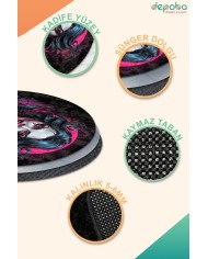 Blacke Oyuncu Odası Halısı Kadife Kaymaz Pamuk Tabanlı Yıkanabilir Antibakteriyel Gamer