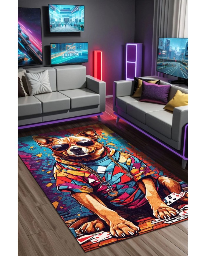Bron Oyuncu Odası Halısı Kadife Kaymaz Pamuk Tabanlı Yıkanabilir Antibakteriyel Gamer