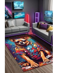 Bron Oyuncu Odası Halısı Kadife Kaymaz Pamuk Tabanlı Yıkanabilir Antibakteriyel Gamer