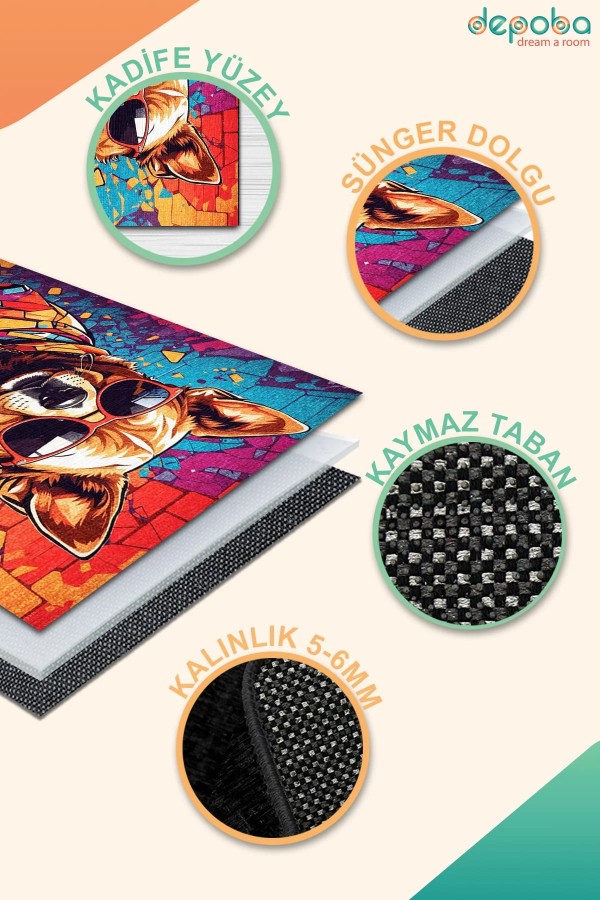 Bron Oyuncu Odası Halısı Kadife Kaymaz Pamuk Tabanlı Yıkanabilir Antibakteriyel Gamer