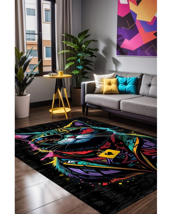 Cater Oyuncu Odası Halısı Kadife Kaymaz Pamuk Tabanlı Yıkanabilir Antibakteriyel Gamer