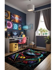 Cater Oyuncu Odası Halısı Kadife Kaymaz Pamuk Tabanlı Yıkanabilir Antibakteriyel Gamer