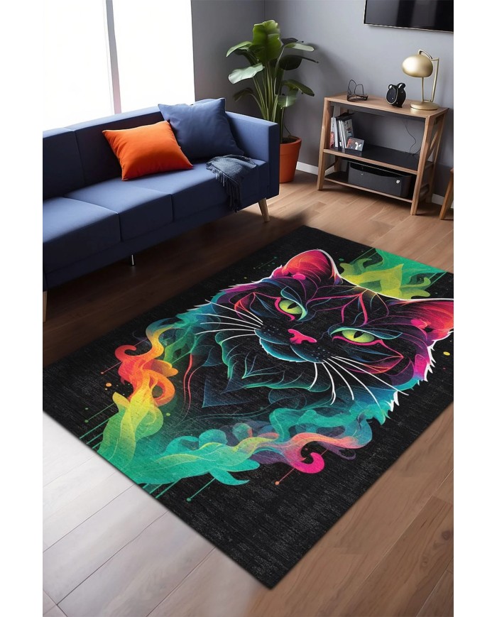 Caty Oyuncu Odası Halısı Kadife Kaymaz Pamuk Tabanlı Yıkanabilir Antibakteriyel Gamer