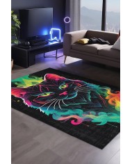 Caty Oyuncu Odası Halısı Kadife Kaymaz Pamuk Tabanlı Yıkanabilir Antibakteriyel Gamer