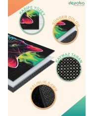 Caty Oyuncu Odası Halısı Kadife Kaymaz Pamuk Tabanlı Yıkanabilir Antibakteriyel Gamer