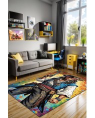 Colaf Oyuncu Odası Halısı Kadife Kaymaz Pamuk Tabanlı Yıkanabilir Antibakteriyel Gamer