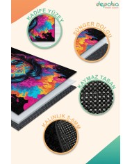 Colors Oyuncu Odası Halısı Kadife Kaymaz Pamuk Tabanlı Yıkanabilir Antibakteriyel Gamer