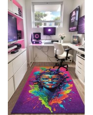 Drawe Oyuncu Odası Halısı Kadife Kaymaz Pamuk Tabanlı Yıkanabilir Antibakteriyel Gamer