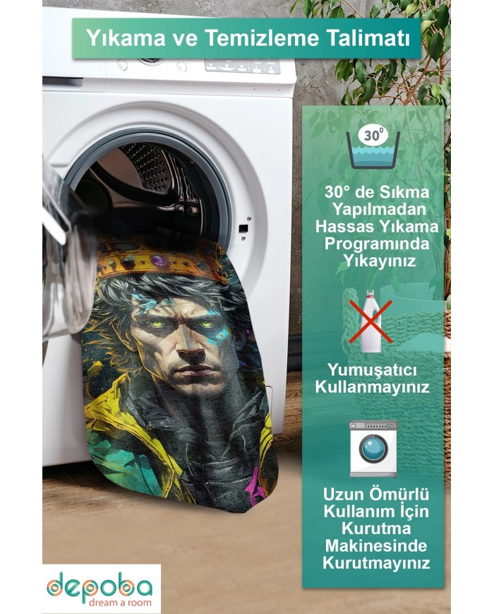 Punks Oyuncu Odası Halısı Kadife Kaymaz Pamuk Tabanlı Yıkanabilir Antibakteriyel Gamer