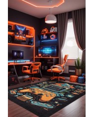 Ready Oyuncu Odası Halısı Kadife Kaymaz Pamuk Tabanlı Yıkanabilir Antibakteriyel Gamer