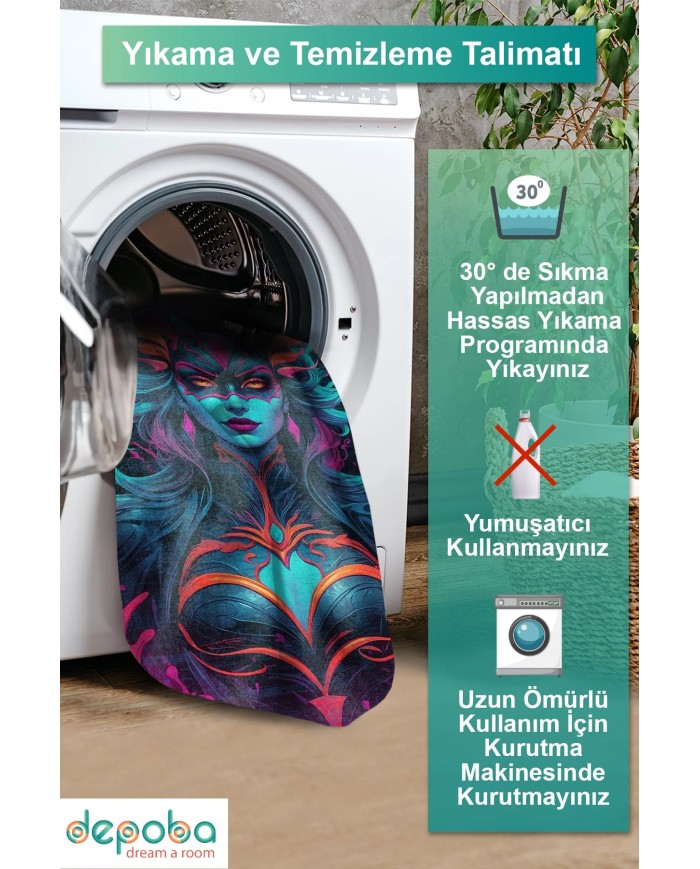 Vamps Oyuncu Odası Halısı Kadife Kaymaz Pamuk Tabanlı Yıkanabilir Antibakteriyel Gamer