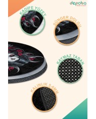 Wampe Oyuncu Odası Halısı Kadife Kaymaz Pamuk Tabanlı Yıkanabilir Antibakteriyel Gamer