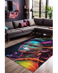 Woman Oyuncu Odası Halısı Kadife Kaymaz Pamuk Tabanlı Yıkanabilir Antibakteriyel Gamer