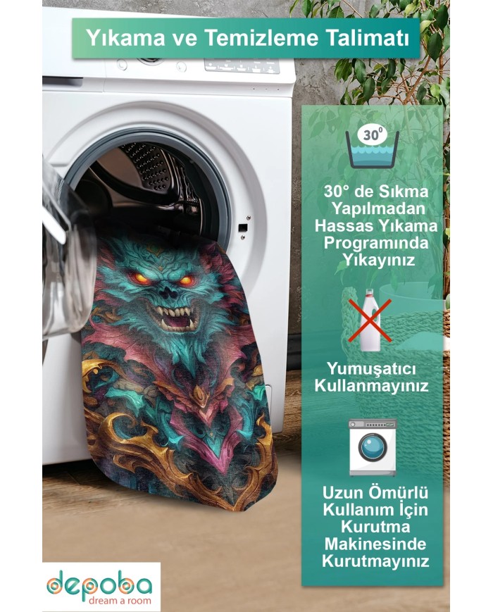 Zeura Oyuncu Odası Halısı Kadife Kaymaz Pamuk Tabanlı Yıkanabilir Antibakteriyel Gamer