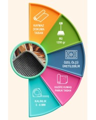 Engan Kadife Yıkanabilir Kaymaz Pamuk Tabanlı Antibakteriyel Mutfak Halısı