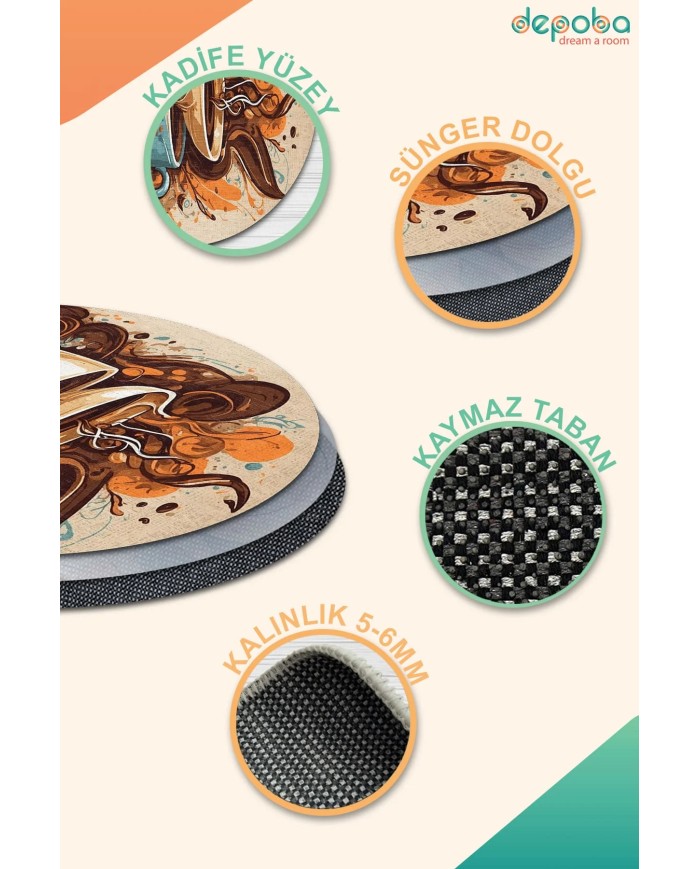 Engan Kadife Yıkanabilir Kaymaz Pamuk Tabanlı Antibakteriyel Mutfak Halısı