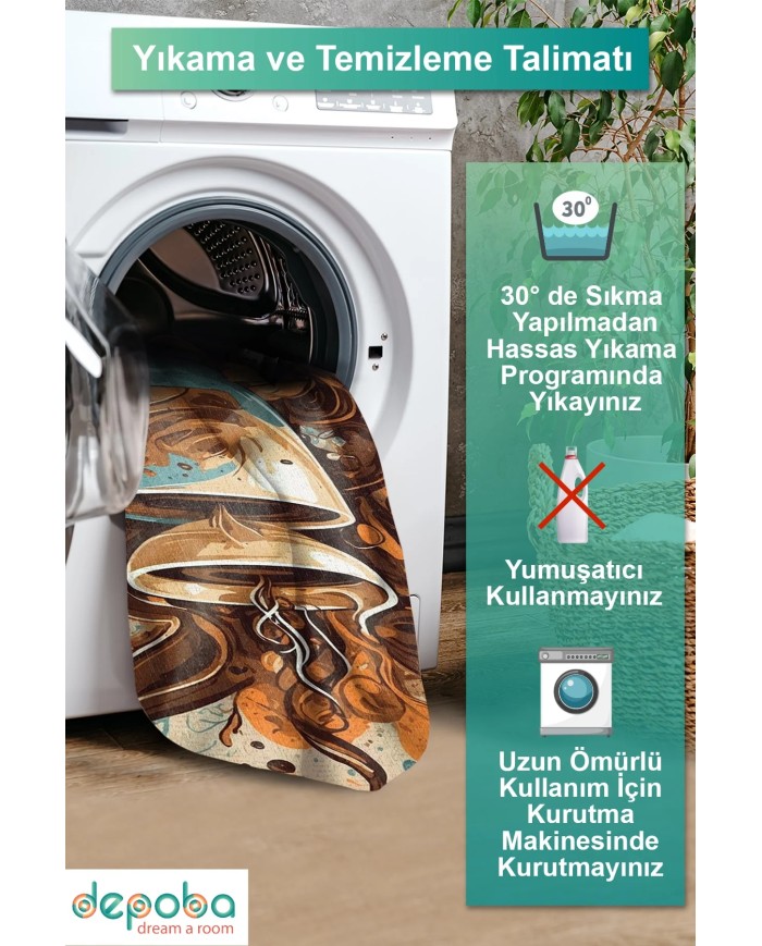 Engan Kadife Yıkanabilir Kaymaz Pamuk Tabanlı Antibakteriyel Mutfak Halısı