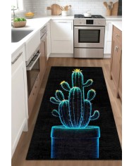 Kaste Kadife Yıkanabilir Kaymaz Pamuk Tabanlı Antibakteriyel Mutfak Halısı