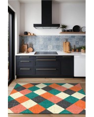 Krena Kadife Yıkanabilir Kaymaz Pamuk Tabanlı Antibakteriyel Mutfak Halısı