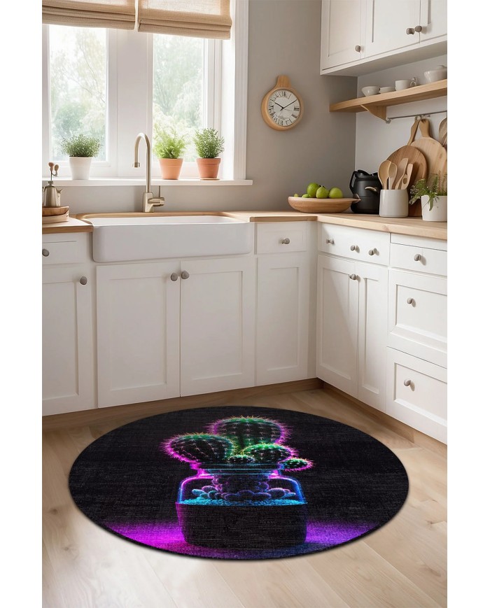 Teta Kadife Yıkanabilir Kaymaz Pamuk Tabanlı Antibakteriyel Mutfak Halısı