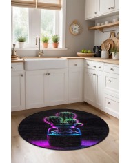 Teta Kadife Yıkanabilir Kaymaz Pamuk Tabanlı Antibakteriyel Mutfak Halısı