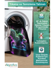 Teta Kadife Yıkanabilir Kaymaz Pamuk Tabanlı Antibakteriyel Mutfak Halısı