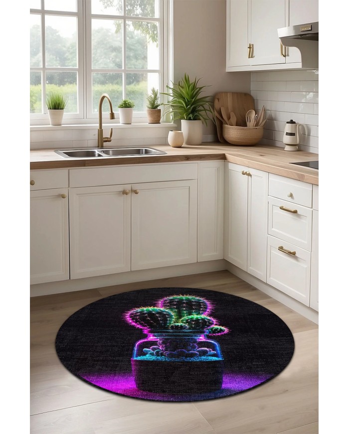 Teta Kadife Yıkanabilir Kaymaz Pamuk Tabanlı Antibakteriyel Mutfak Halısı