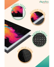 Alaz Kadife Antibakteriyel Yıkanabilir Kaymaz Pamuk Tabanlı Yolluk