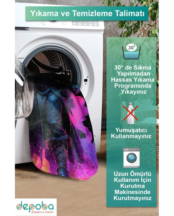 Alaz Kadife Antibakteriyel Yıkanabilir Kaymaz Pamuk Tabanlı Yolluk