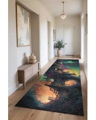 Chane Kadife Antibakteriyel Yıkanabilir Kaymaz Pamuk Tabanlı Yolluk