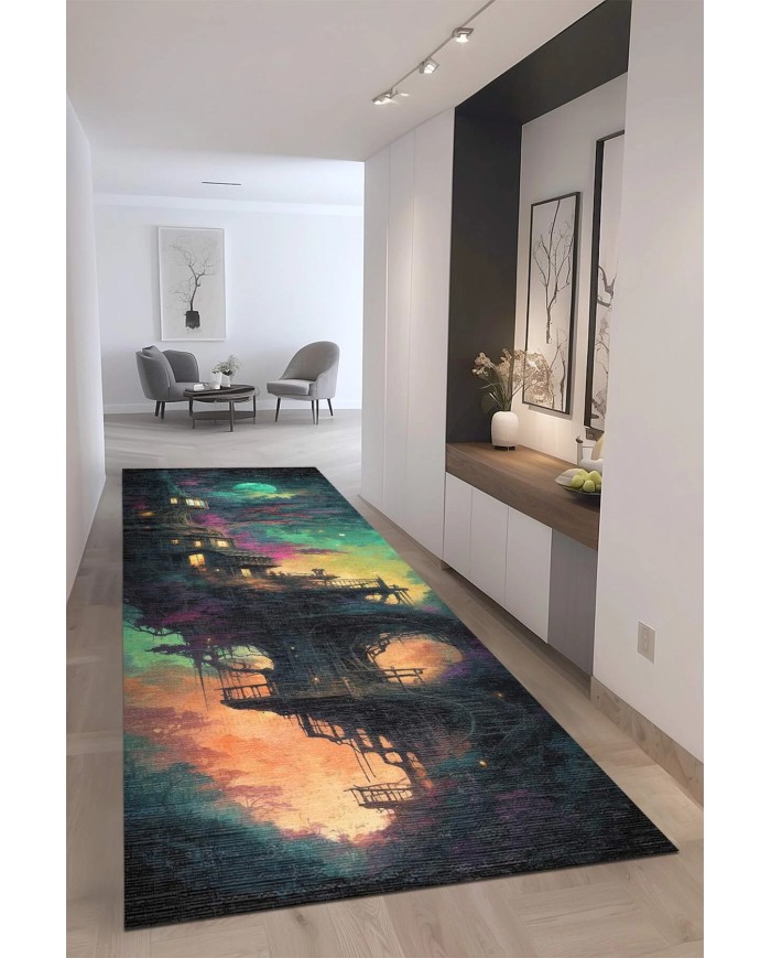 Chane Kadife Antibakteriyel Yıkanabilir Kaymaz Pamuk Tabanlı Yolluk