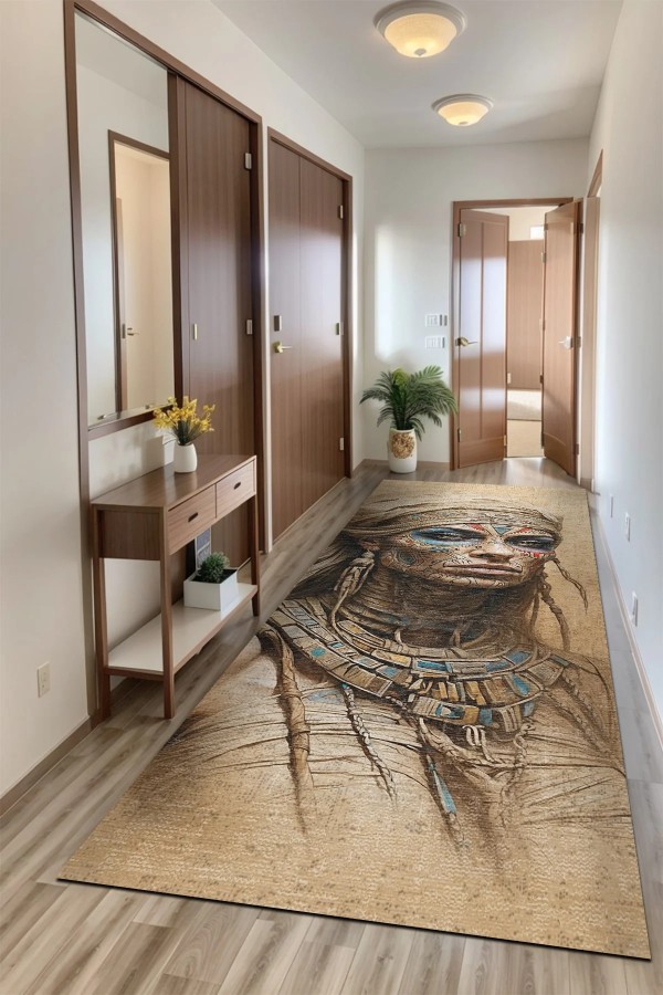 Mommy Kadife Antibakteriyel Yıkanabilir Kaymaz Pamuk Tabanlı Yolluk