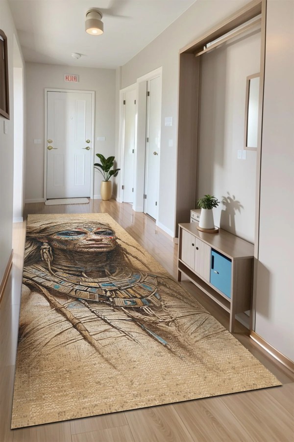 Mommy Kadife Antibakteriyel Yıkanabilir Kaymaz Pamuk Tabanlı Yolluk