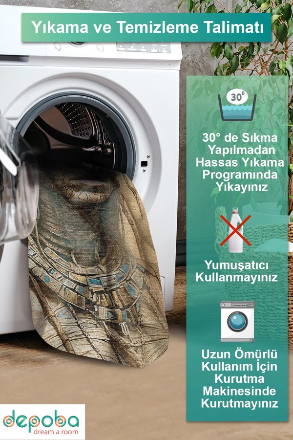 Mommy Kadife Antibakteriyel Yıkanabilir Kaymaz Pamuk Tabanlı Yolluk