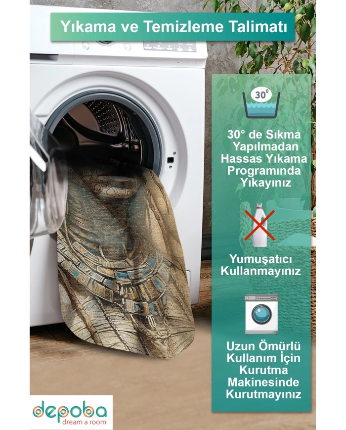 Mommy Kadife Antibakteriyel Yıkanabilir Kaymaz Pamuk Tabanlı Yolluk