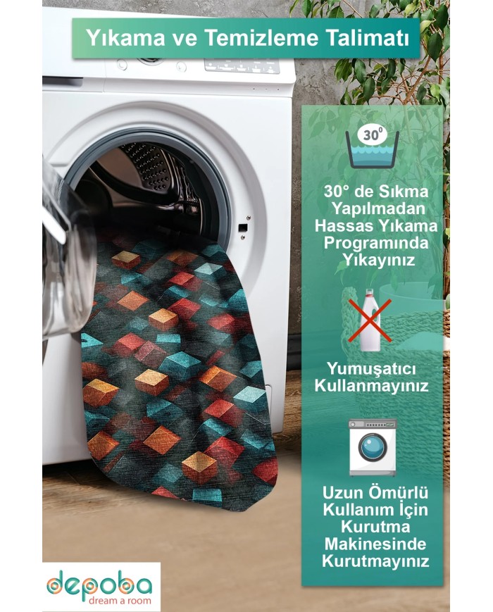 Puzs Kadife Antibakteriyel Yıkanabilir Kaymaz Pamuk Tabanlı Yolluk