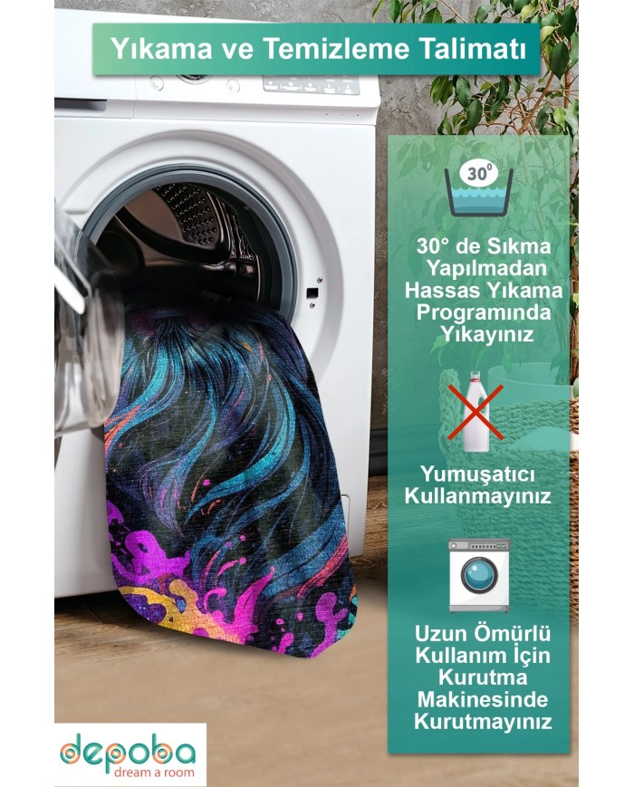 Samor Kadife Antibakteriyel Yıkanabilir Kaymaz Pamuk Tabanlı Yolluk