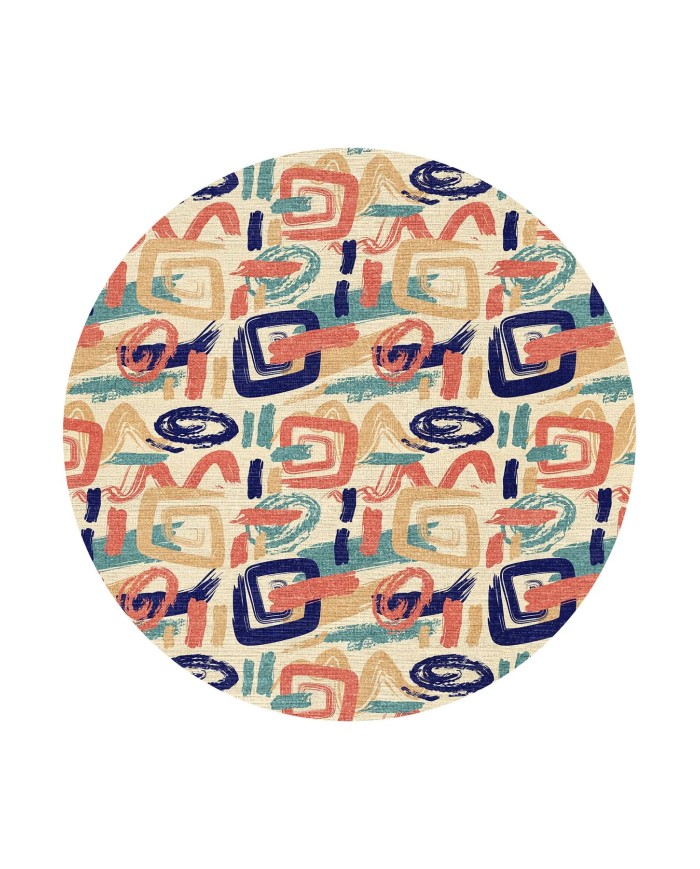 Coten Kadife Yıkanabilir Kaymaz Pamuk Tabanlı Antibakteriyel Yuvarlak Halı