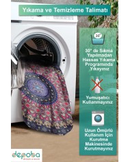 Setan Kadife Yıkanabilir Kaymaz Pamuk Tabanlı Antibakteriyel Yuvarlak Halı