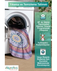 Yelva Kadife Yıkanabilir Kaymaz Pamuk Tabanlı Antibakteriyel Yuvarlak Halı