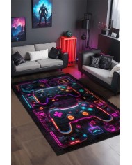 Ares Oyuncu Odası Halısı Kadife Kaymaz Pamuk Tabanlı Yıkanabilir Antibakteriyel Gamer