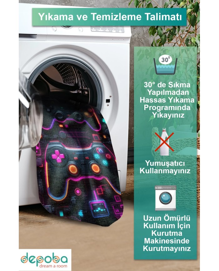 Ares Oyuncu Odası Halısı Kadife Kaymaz Pamuk Tabanlı Yıkanabilir Antibakteriyel Gamer