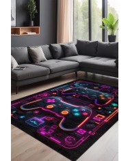 Ares Oyuncu Odası Halısı Kadife Kaymaz Pamuk Tabanlı Yıkanabilir Antibakteriyel Gamer