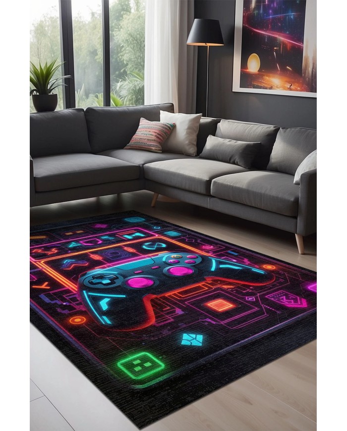 Nolane Oyuncu Odası Halısı Kadife Kaymaz Pamuk Tabanlı Yıkanabilir Antibakteriyel Gamer