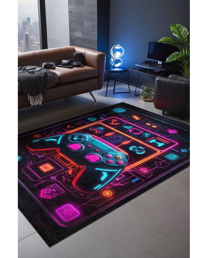 Nolane Oyuncu Odası Halısı Kadife Kaymaz Pamuk Tabanlı Yıkanabilir Antibakteriyel Gamer