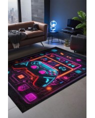 Nolane Oyuncu Odası Halısı Kadife Kaymaz Pamuk Tabanlı Yıkanabilir Antibakteriyel Gamer